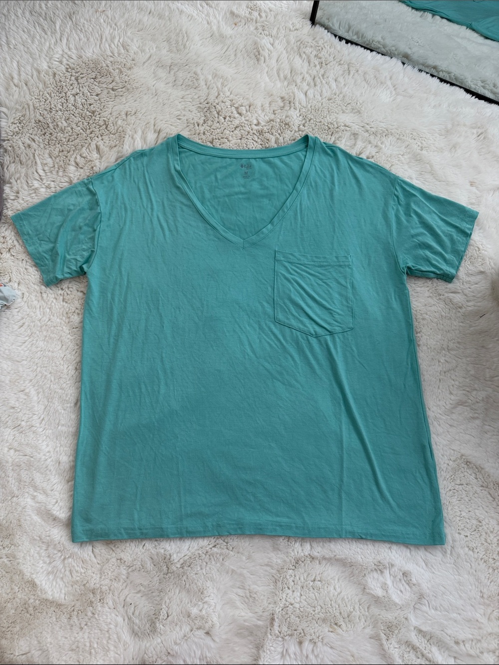 Kyte BABY Teal V-Neck Short Sleeve Pocket Tee